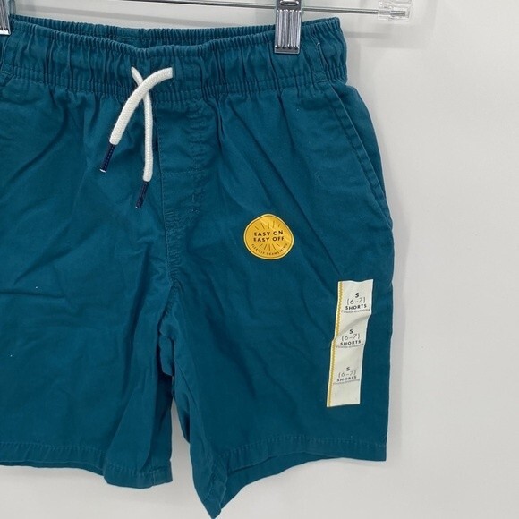 Cat & Jack S 6/7 Blue Elastic Waist Shorts Easy on Easy off Tie Waist New - Picture 2 of 6